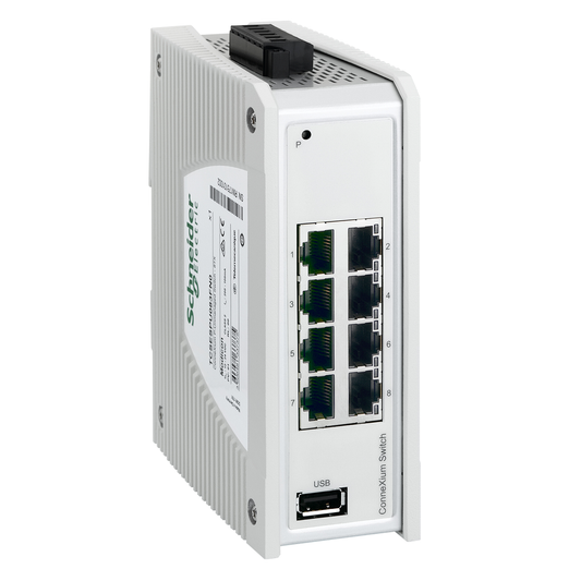 TCSESPU083FN0 - Conmutador de red Modicon Networking, premium no administrado, 8 puertos para cobre (Cantidad: 8)