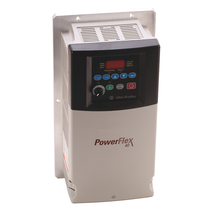 22B-E019F104 - PowerFlex 40 AC Drive, 600VAC, 3PH, 19 Amps,, Frame Size C, Flange Mounted, LED Display, Digital Keypad, No CE Compliant Filter, RS485