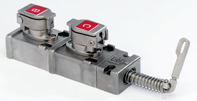 440T-MDALE11CKCP - Access Interlock - Dual Key, Standard Key Code Labeling, Lever Actuator. Both keys trapped to release lever.