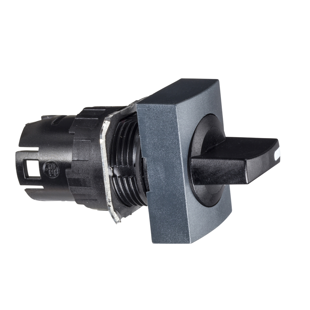 ZB6DD23 - Cabezal para selector, Harmony XB6, mango negro, rectangular, 16 mm, 3 posiciones, fijación fija