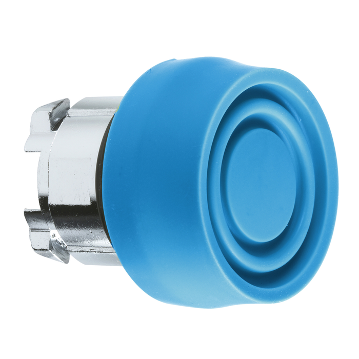 ZB4BP6S - Head for non illuminated push button, Harmony XB4, blue flush pushbutton Ø22 mm spring return unmarked