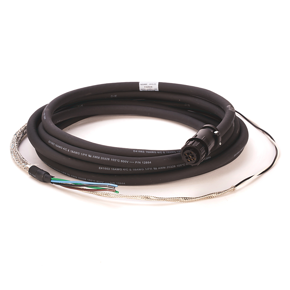 Cable de alimentación y cableado, M-Circ. Plástico, D-Flying Lead, 16 AWG, Estándar, 5 m