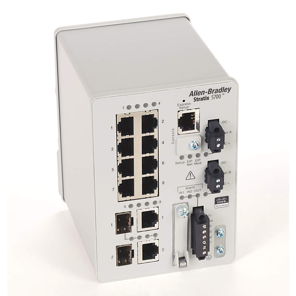 1783-BMS10CGN - Stratix 5700 Switch, Managed, 8 Fast Ethernet Copper Ports, 2 Gigabit Ethernet Combo Ports, Full Software, CIP Sync, NAT, DLR
