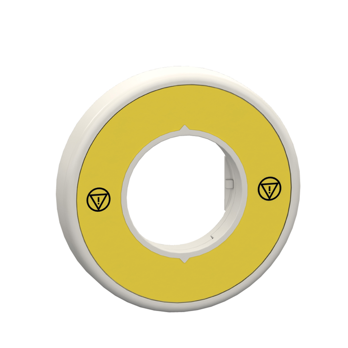 ZBY9W2B140 - Illuminated ring 60mm, Harmony, plastic, yellow, red fixed integral LED, unmarked, 24V AC DC