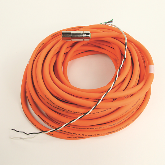 2090-CPBM4DF-16AF25 - Cable, PW&amp;BK, conector DIN tipo motor 4, cable flotante, 16 AWG, flexible, 25 m