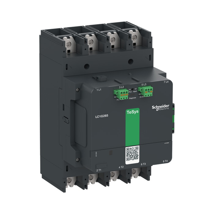 LC1G2654BEEA - Contactor, high power, TeSys Giga, advanced version, AC-1, <= 440V, 385A, 4 pole/NO, 24-48VAC/DC coil