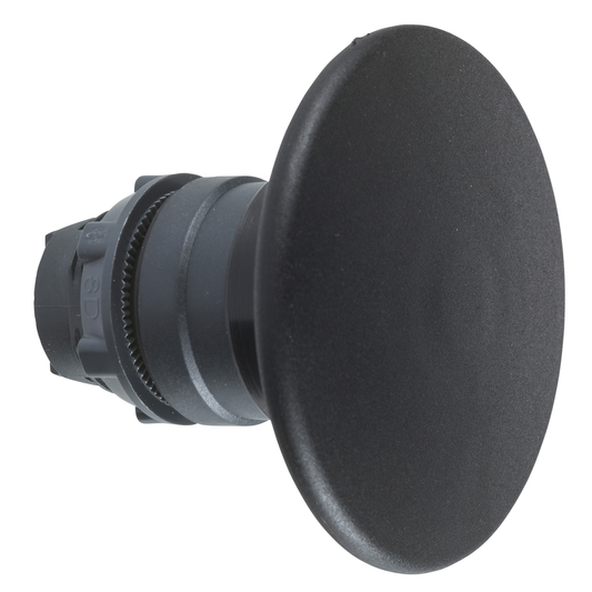 ZB5AX2 - Head for non illuminated push button, Harmony XB5, black mushroom 60mm, 22mm, latching, push-pull to release, unmarked