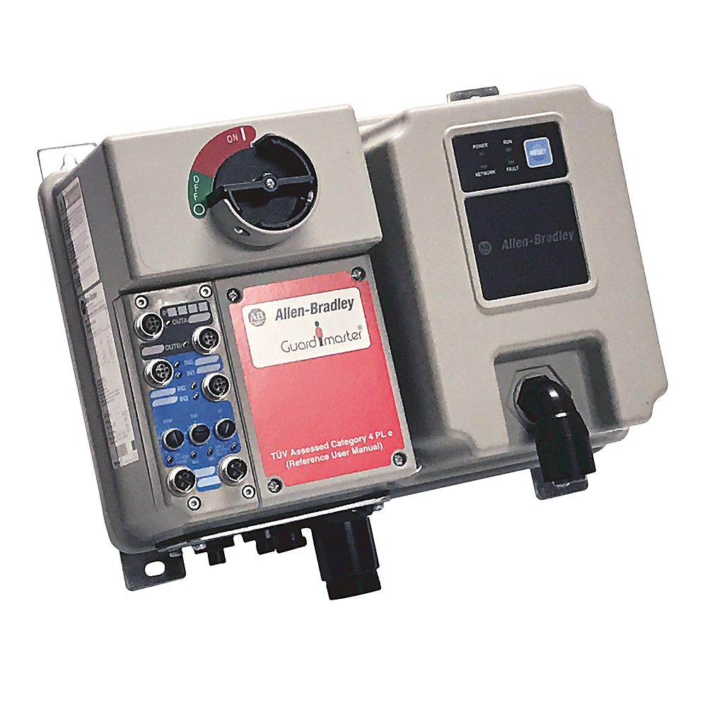281E-F23S-25D-RRG - 281E ArmorStart EtherNet/IP con seguridad para automoción, rango de corriente de 3,2 a 16 A, EtherNet/IP, desconexión de par segura cableada, 4 entradas y 2 salidas, UL tipo 4/12 e IP 67