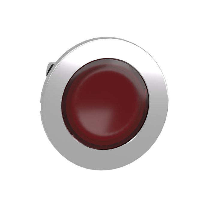 ZB4FW343 - Head for illuminated push button, Harmony XB4, metal, red flush, 30mm, spring return, universal LED, unmarked