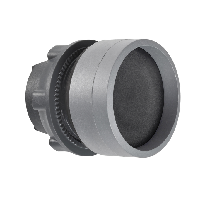 ZB5AA26C0 - Harmony XB5, Push button head, plastic, recessed, black, Ø22, spring return, unmarked, grey bezel