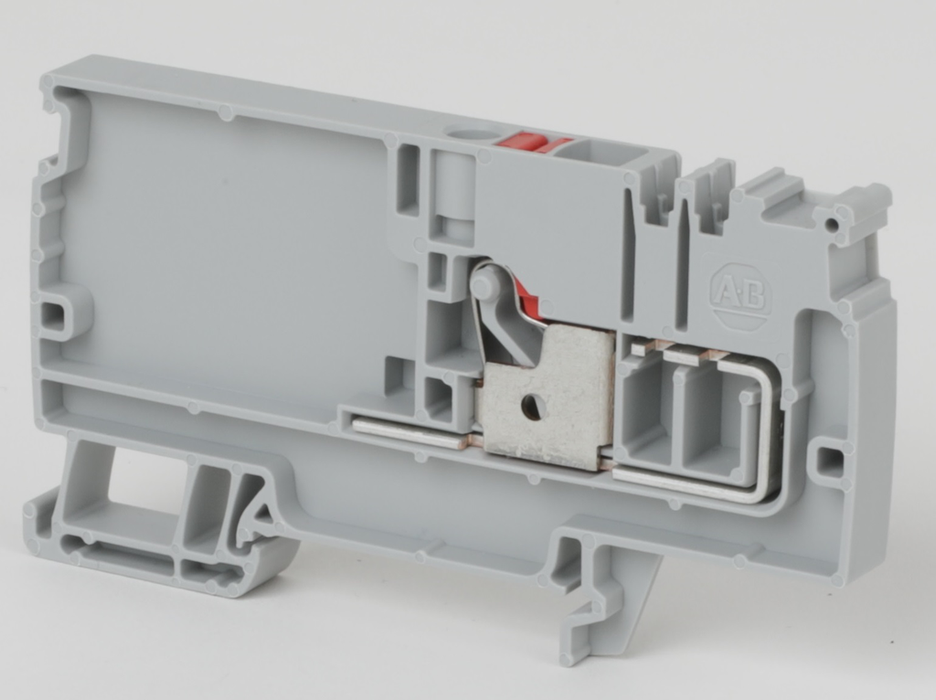 1492-P6PD2S-1RE - 1492-P Push-in Terminal Blocks, 6 mm² ( AWG 22 - AWG 8), 36 A, Control Power Distribution Block, Starter Block, 1 Point Red