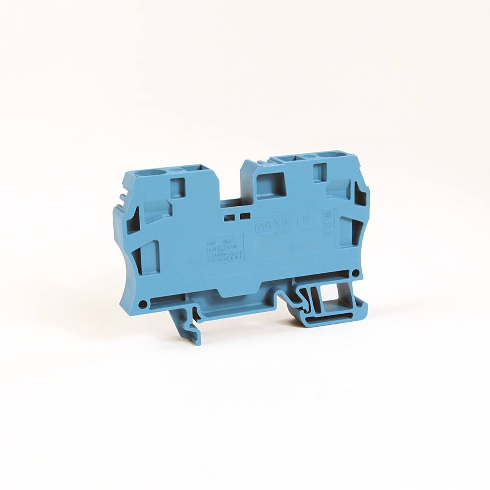 1492-L10-G - Spring Clamp Terminal Block,One-Circuit Feed-Through Block,10 mm (# 22 AWG - # 8 AWG),Standard Feedthrough,Green