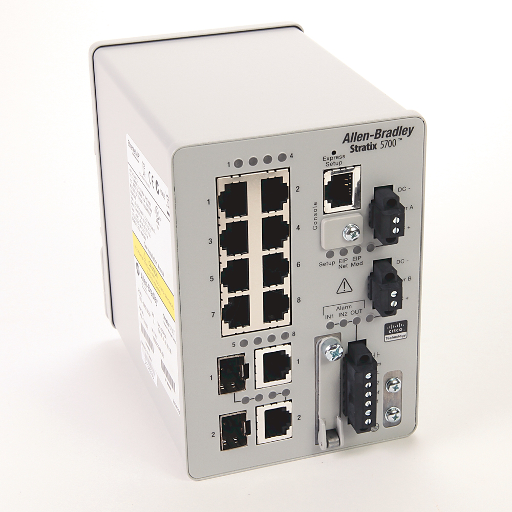 1783-BMS10CGP - Stratix 5700 Switch, Managed, 8 Fast Ethernet Copper Ports, 2 Gigabit Ethernet Combo Ports, Full Software, CIP Sync, DLR