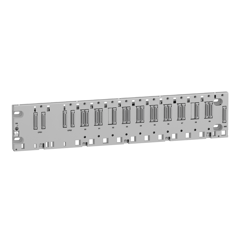 BMEXBP1002 - rack, Modicon X80, 10 ranuras, fuente de alimentación redundante, placa base Ethernet