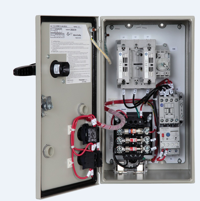 112-C09FBDE1C-3-4G-7-98-901T - Boletín 112 - Arrancador combinado IEC, fusible, tipo desconectador clase J, IP66 (tipo 3/4/12 - metálico), 9 A, 460-480 V 60 Hz primario / 120 V 60 Hz secundario, control independiente