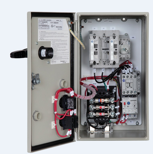 112-C09FBDE1C-3-4G-7-98-901T - Boletín 112 - Arrancador combinado IEC, fusible, tipo desconectador clase J, IP66 (tipo 3/4/12 - metálico), 9 A, 460-480 V 60 Hz primario / 120 V 60 Hz secundario, control independiente