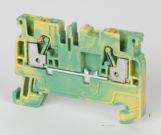 1492-PG3 - Bloques de terminales a presión 1492-P, 2,5 mm² (AWG 28 - AWG 12), no aplicable, bloque de conexión a tierra, un solo nivel, 1 punto en cada lado por circuito