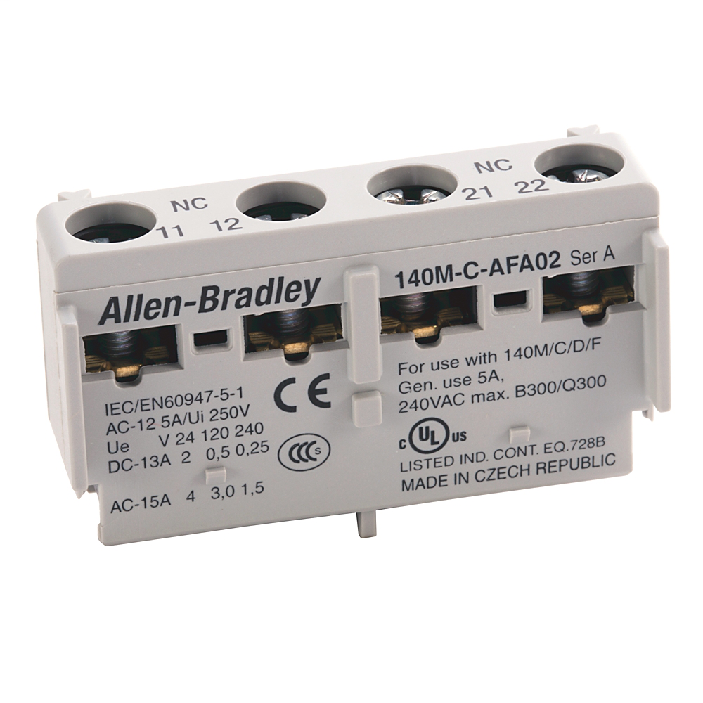 140M-C-AFAR10A01 - Accesorios 140M - Marcos C, RC, D y F, Contacto de disparo, Montaje frontal, Disparo (todas las causas) 1 NA 0 NC, Contacto auxiliar 0 NA 1 NC