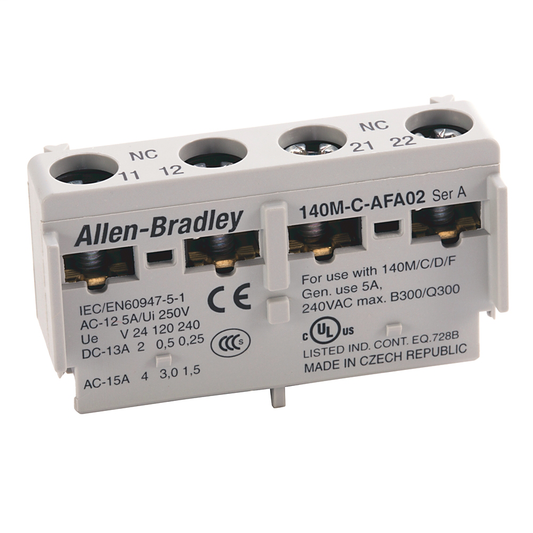 140M-C-AFAR10A01 - Accesorios 140M - Marcos C, RC, D y F, Contacto de disparo, Montaje frontal, Disparo (todas las causas) 1 NA 0 NC, Contacto auxiliar 0 NA 1 NC