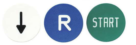 800F-AFA6 - Accesorios 800F, Tapa 800F para pulsador de acción alterna sin iluminación, tapa empotrada, paquete con 10 unidades, estándar, azul, 1 por paquete