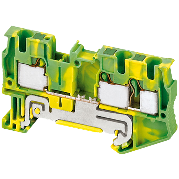 NSYTRP43PE - Terminal block, Linergy TR, push-in type, 3 points, 4mm², protective earth, green-yellow, set of 50