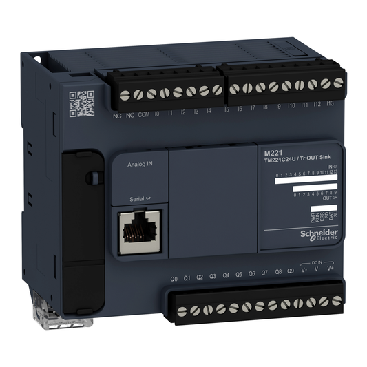 TM221C24U - Controlador lógico, Modicon M221, 24io tr.npn