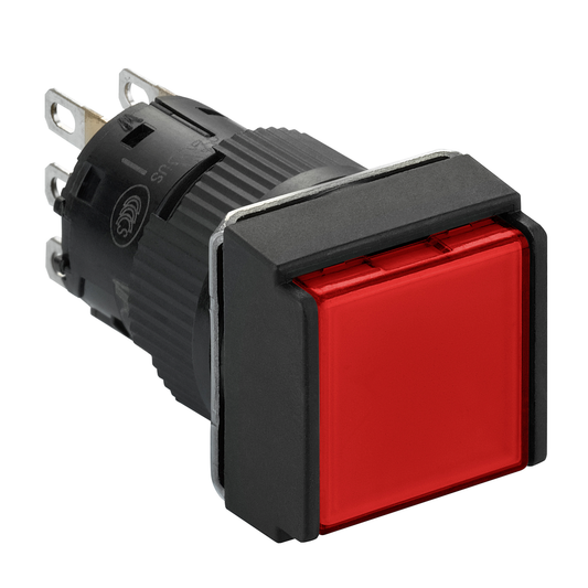 XB6ECA41P - Monolithic push button, Harmony XB6E, square red pushbutton Ø 16, flush spring return, 1OC