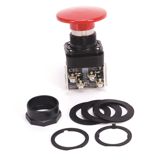 800H-DR6JD2 - Contacto de 30,5 mm tipo 4/4X/13 Mom. PB, sin iluminación, rojo, cabeza de hongo jumbo, 1 NC