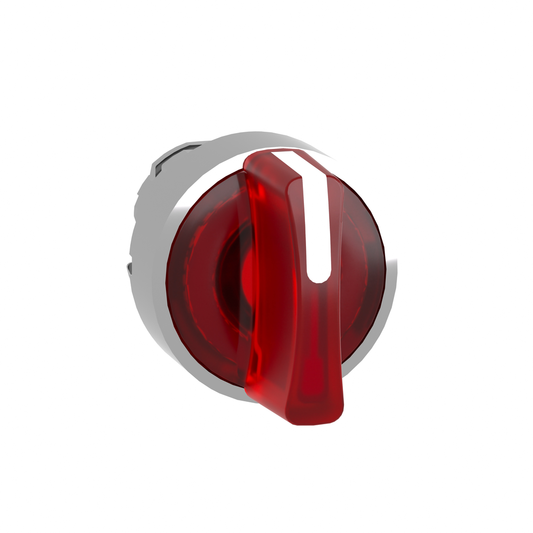 ZB4BK1743 - Cabezal para selector iluminado, Harmony XB4, metal, mango rojo, 22 mm, LED universal, 3 posiciones, de izquierda a centro