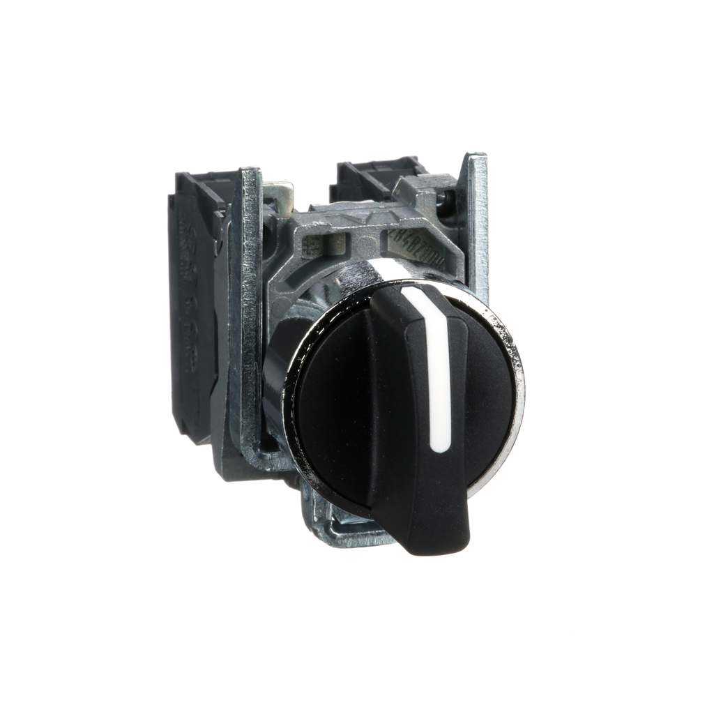 XB4BD53 - Harmony, 22mm Push Button, 3 position selector switch, black, spring return, 2 NO, 600 V