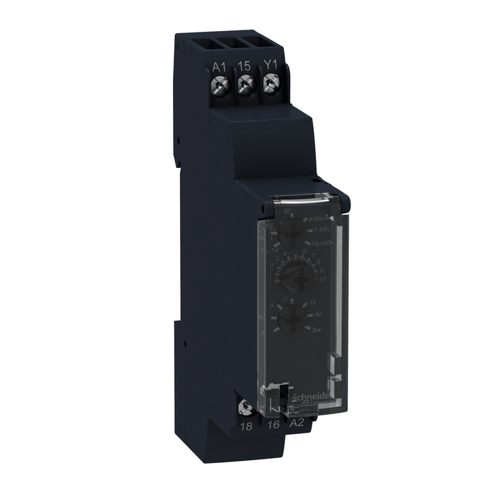 RE17RMMU - Harmony, Modular timing relay, 8 A, 1 CO, 1 s..100 h, multifunction, 24 V DC / 24...240 V AC/DC