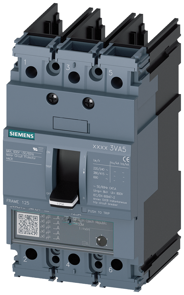 3VA5140-1MU31-0AA0 - Interruptor de circuito 3VA51 3P 40A 65KA MCP LO