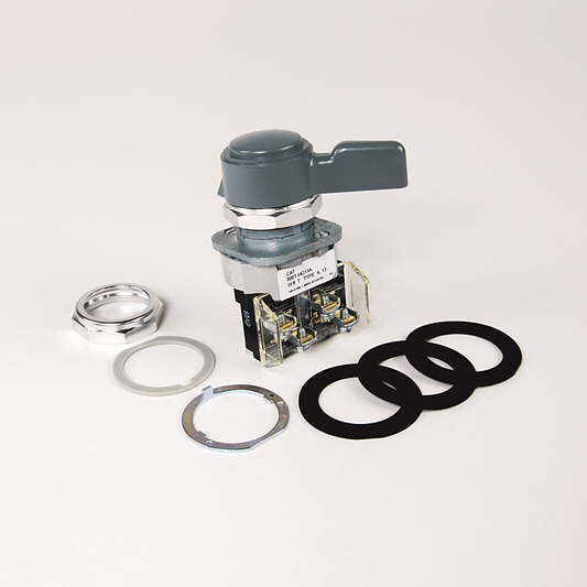 800T-HA11 - 30.5mm Type 4/13 2 Pos Sel. Switch-Non-Illum., Red, Metal Wing Lever Maint., No Contacts