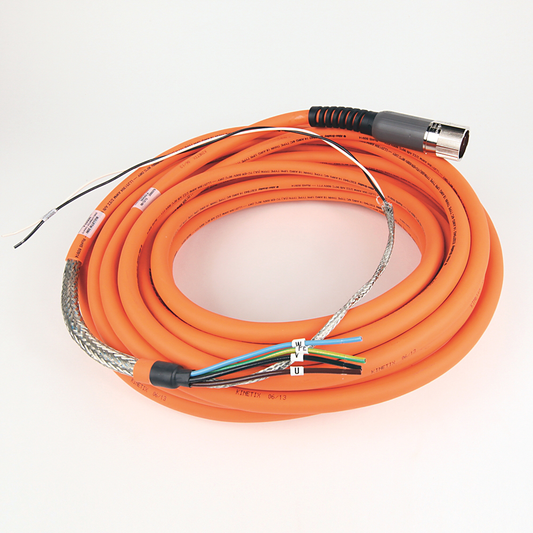 2090-CPWM7DF-14AA15 - SpeedTEC Cable, Motor Power Only, SpeedTec DIN Connector, Drive-end, Flying-lead, 14 AWG, Standard (Non-Flex), 15 Meters