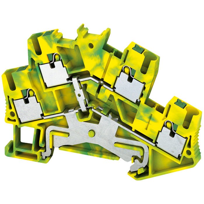 NSYTRP24DPE - Terminal block, Linergy TR, push-in type, 4 points, 2.5mm², double level, protective earth, green-yellow, set of 50