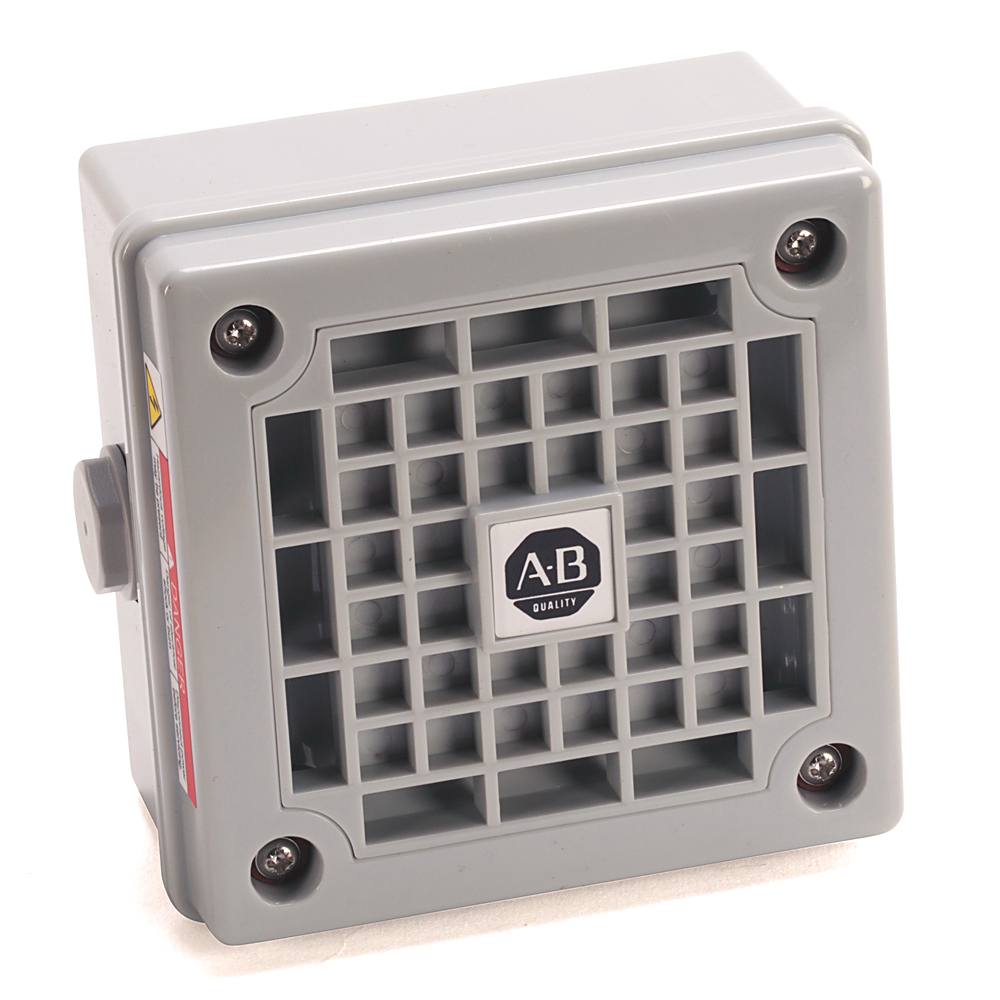 Bocina electrónica de uso general 855H, base de superficie con entrada de conducto, clasificación UL tipo 4/4X/13, IP66, versión estándar, 108 dB(A) máx., 24 V CA/CC