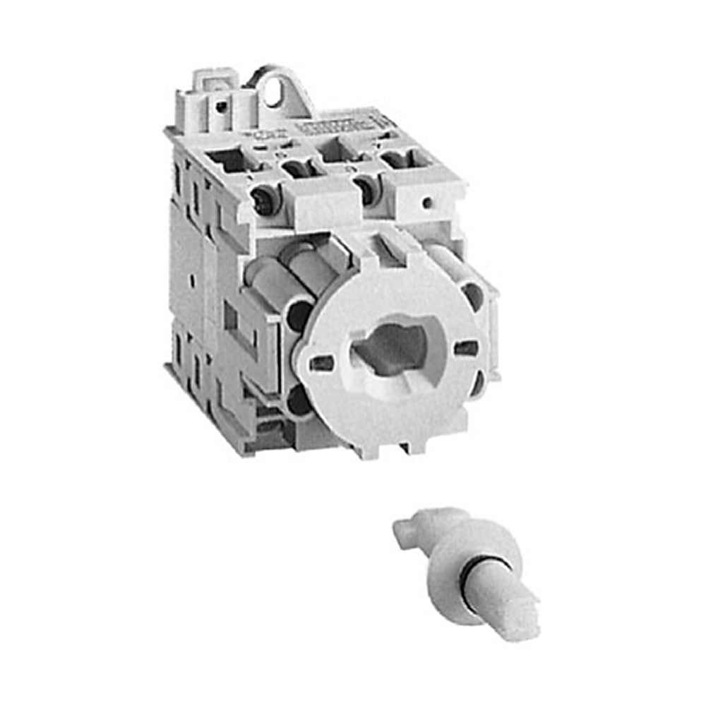 194L-A16-7303 - IEC Control and Load Switch, Reversing 1-0-2 45°, 16 Amp, 3 Poles, Available as Custom Order, Base / DIN Rail