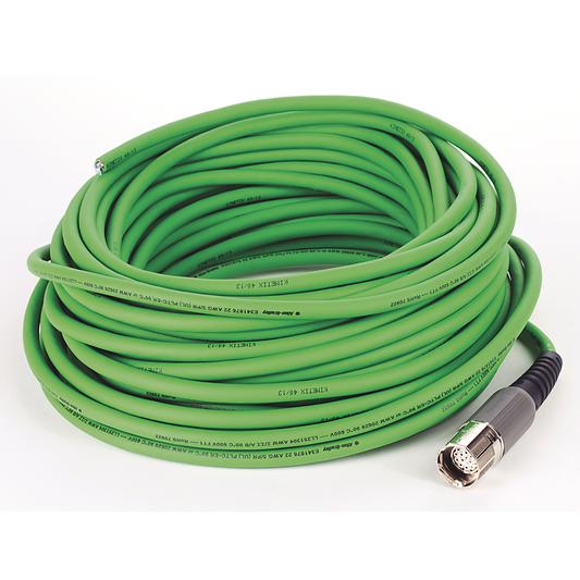 2090-CFBM7DF-CEAA25 - SpeedTEC Cable, Motor Feedback Only, SpeedTec DIN Connector, Drive-end, Flying-lead, SIN/COS High-Resolution/Resolver Encoder Type, Standard (Non-Flex), 25 Meters