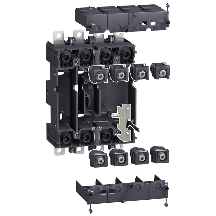 LV429267 - plug in base, ComPact NSX100/160/250, front/rear connected, 4 poles