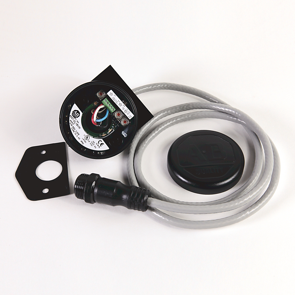 Bases de torre de control 855T de 70 mm, montaje en superficie/conducto NPT de 1/2 pulgada, conexión DeviceNet Mini, carcasa negra, tapa incluida