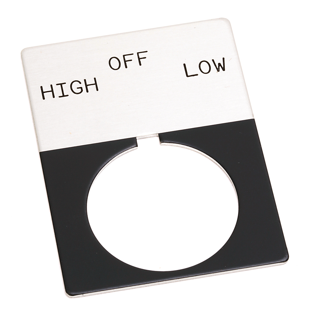 800T-X514J - 800T Legend Plate,JumboHIGH-OFF-LOW, Package Quantity 1, Gray