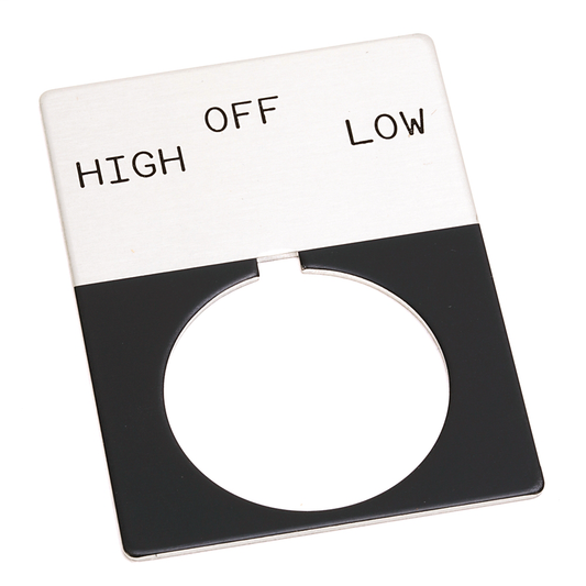 800T-X514J - 800T Legend Plate,JumboHIGH-OFF-LOW, Package Quantity 1, Gray