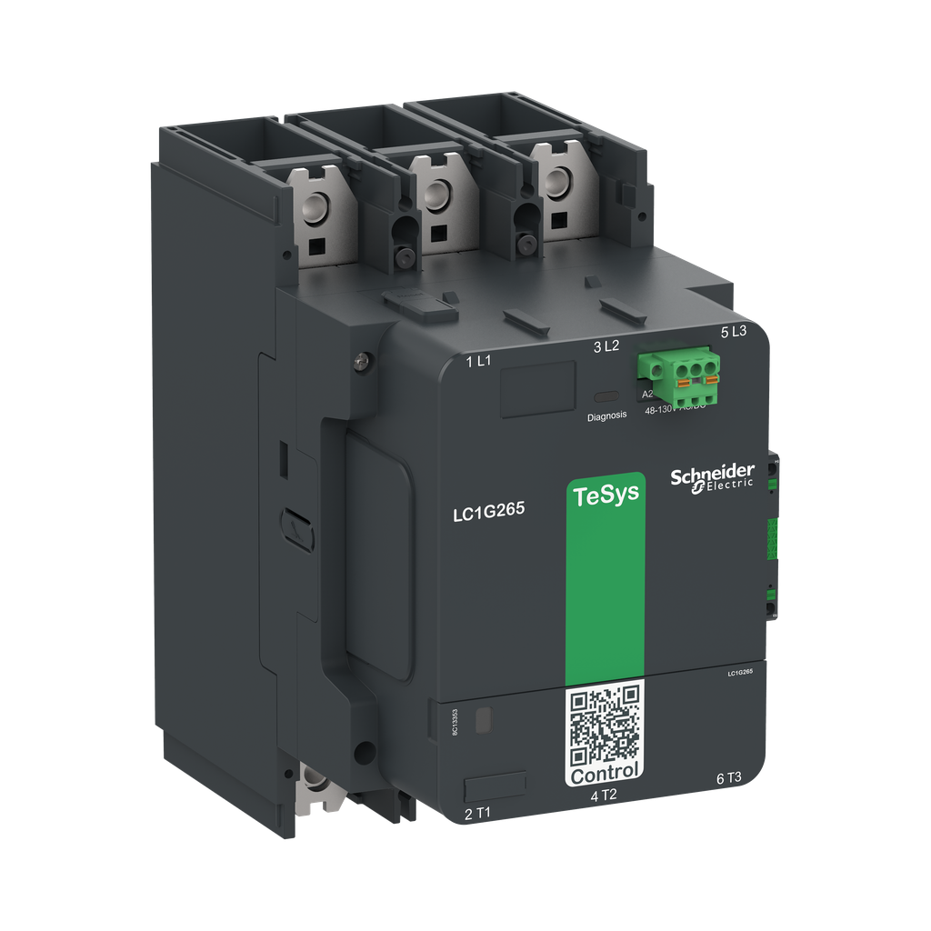 LC1G500EHEN - Contactor de alta potencia TeSys Giga, versión estándar, 3 polos/NA, CA-3 <=440 V, 500 A, bobina 48-130 V CA/CC