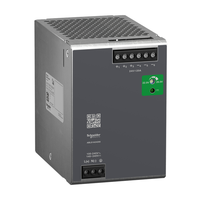 ABLS1A24200 - Regulated Power Supply, 100...240V AC, 24V, 20A, single phase, Optimized