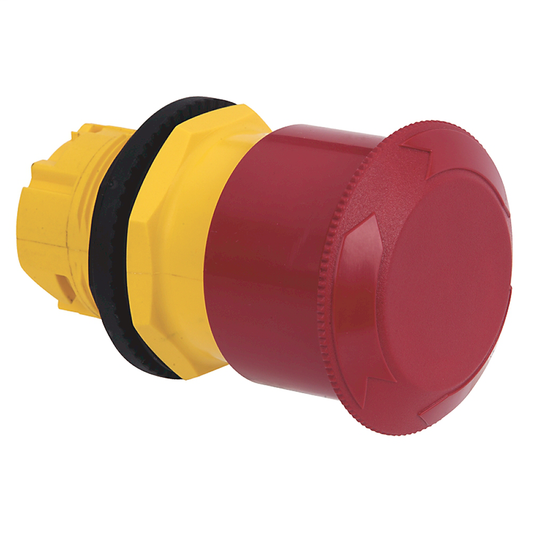 800H-TFRXT6A - 800H Non-IlluminatedTrigger Action Two Position Maintained, Twist Release, Red 45mm Plastic Head, with No legend on cap, No Guards on Terminals, Traditional Contact Block Code: 1-NO 1-NC Standard Contacts