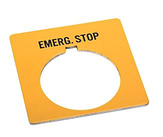 800T Legend Plate,StandardEMERG. STOP, Package Quantity 1, Gray