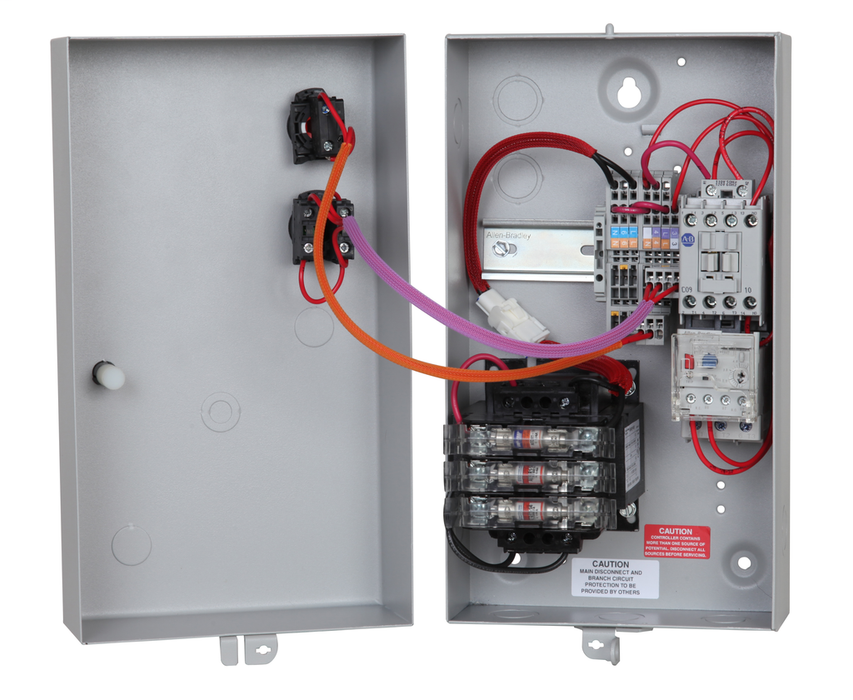 109-C23AD-A2E-3-901 - Available from RCC, IEC Enclosed Metal QC Starters 23 A, Type 1 - IP42 Metal Enclosure, 110V 50Hz / 120V 60Hz, 1.0..5.0A