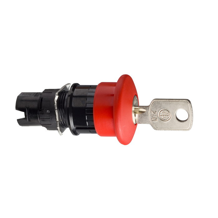 ZB6AS934 - Head for emergency stop push button, Harmony XB6, red mushroom 30mm, 16mm, trigger/latching key to release, unmarked