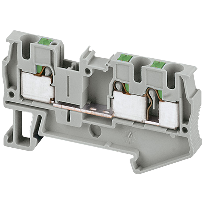 NSYTRP43 - Terminal block, Linergy TR, push-in type, feed through, 3 points, 4mm², grey, set of 50