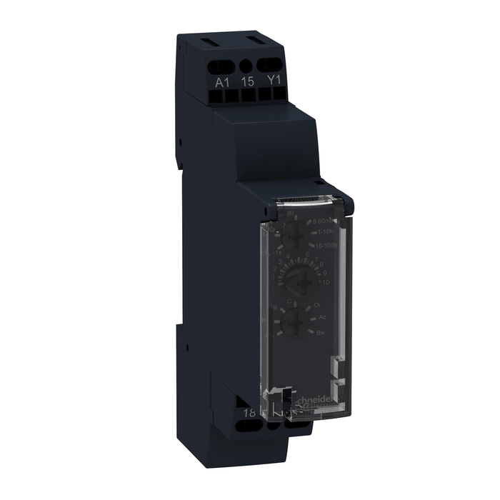 RE17RMMW - Modular timing relay, Harmony, 8A, 1CO, 0.1s..100h, multifunction, 12...240V AC DC